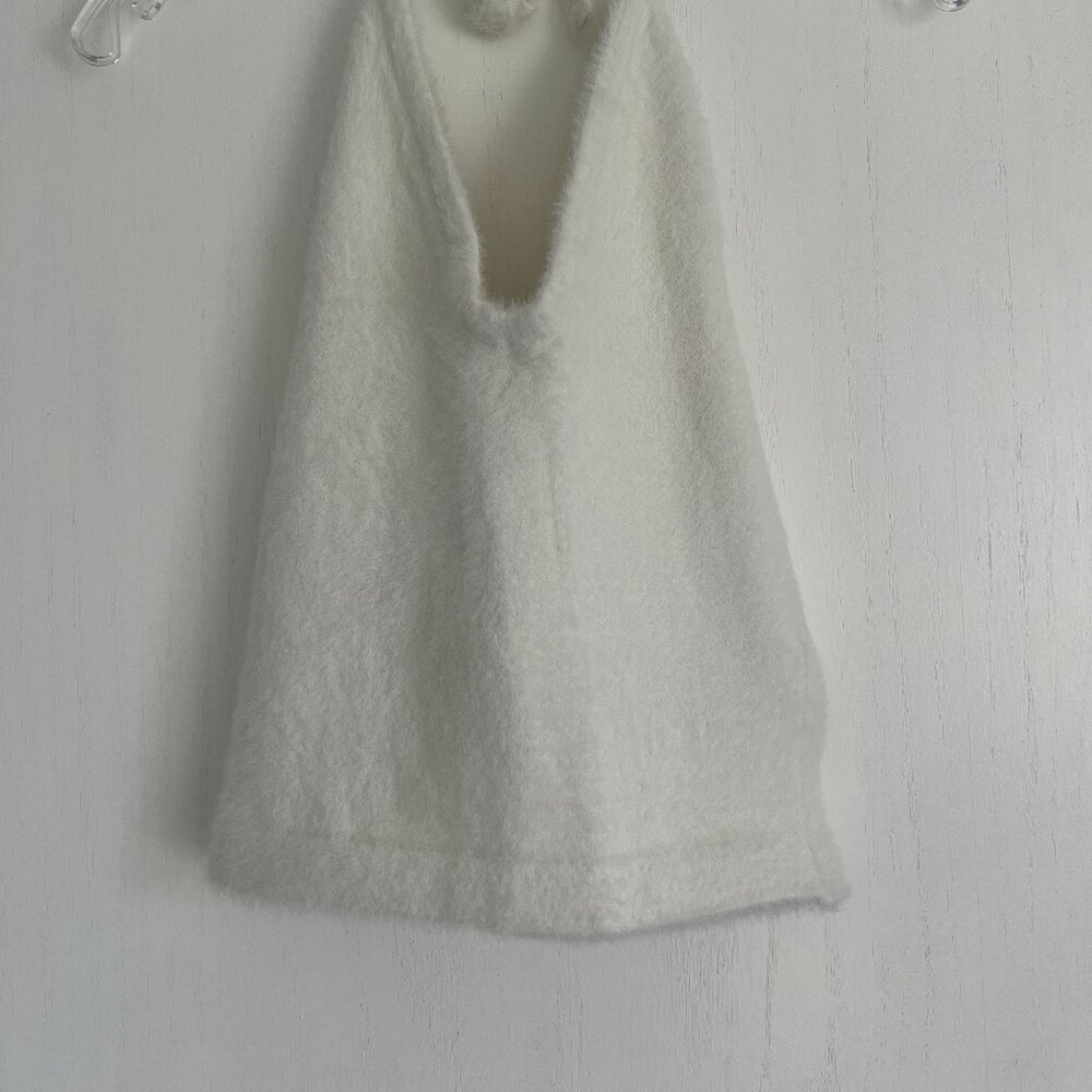 LIKE NEW Gymshark Whitney Eyelash Knit Midi Halter Top - Skylight White Sz Small - Picture 4 of 6